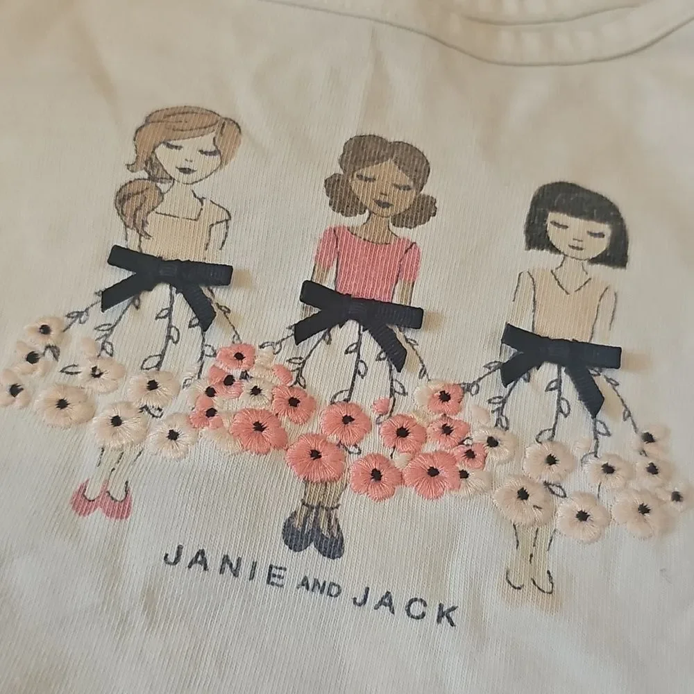 Janie and Jack White Long Sleeve Shirt And Jeans Jumping Bean 4T